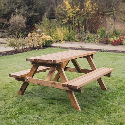Churnet Valley Deluxe Redwood Garden Picnic Table - 150cm