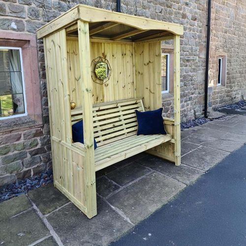 Churnet Valley Four Season Timber Wood 3 Seater Garden Arbour