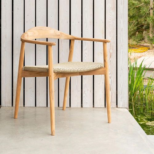 Dana Garden Dining Armchair - Set of 2 - Teak Wood and Rope