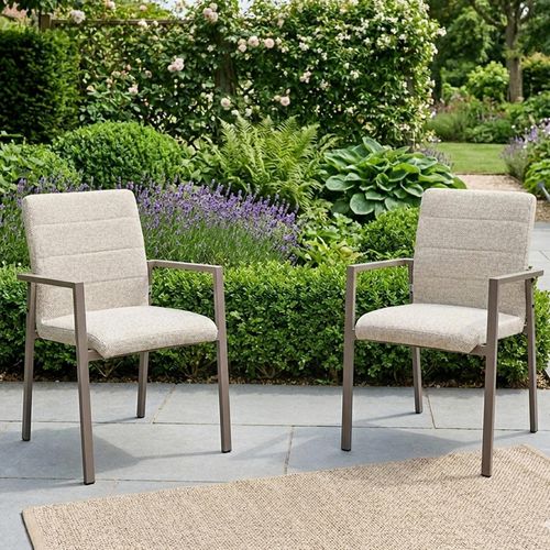 Ibiza Garden Dining Chairs - Set of 2 - Latte
