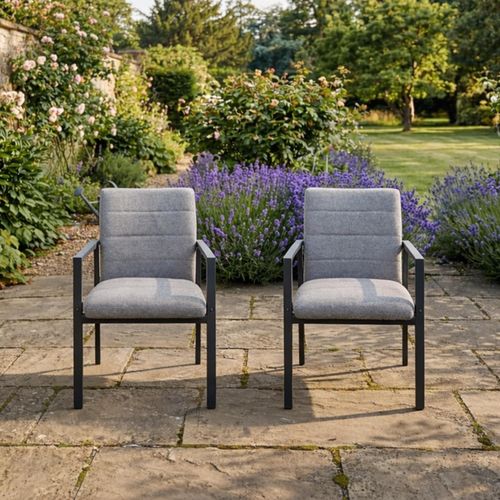Ibiza Garden Dining Chairs - Set of 2 - Zinc Grey