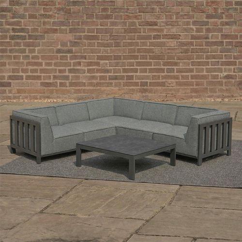Ibiza Small Corner Garden Sofa Set - Coffee Table - Ceramic Top - Zinc Grey