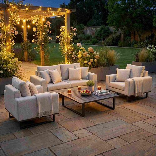 Ethos Garden Sofa Set - 2 Seater - Coffee Table - Latte