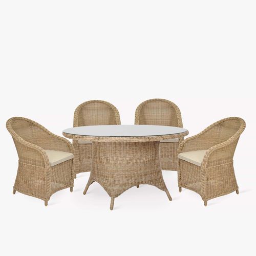 Brayford Outdoor Round Dining Set Small Natural Rattan