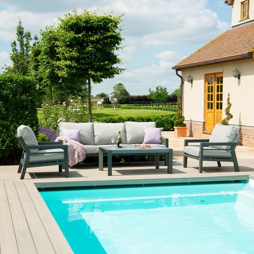 New York Garden Sofa Set - 3 Seater - Dove Grey