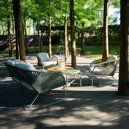 Novella Garden Lounge Set - 4 Seater - Round - Grey - Fabric