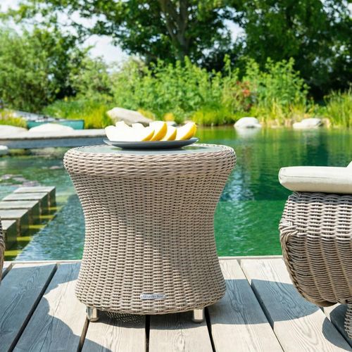 Hazelmere Round Side Table - Garden - Natural Weave