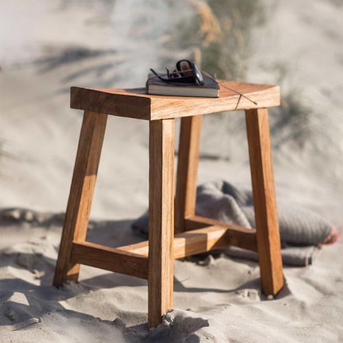 St Mawes Outdoor Stool Reclaimed Teak Wood