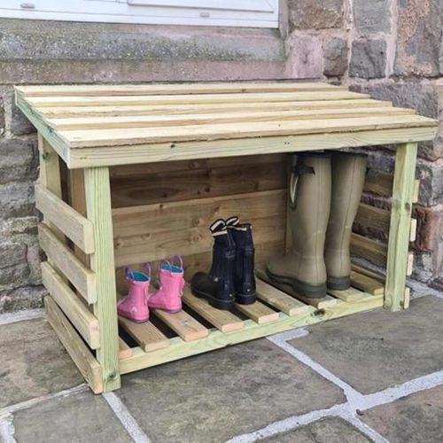 Churnet Valley Heavy Duty Timber Wood Garden Boot Store