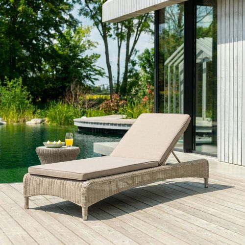 Hazelmere Stacking Sunbed - Fixed - Garden - Natural Weave