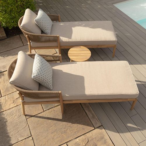 Porto Garden Double Sunlounger Set - Sandstone