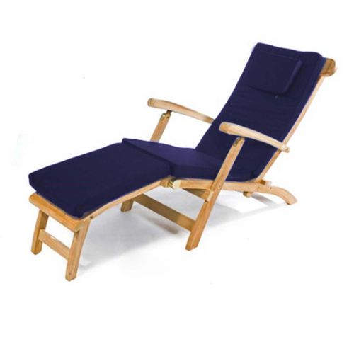 Toddington Outdoor Steamer Chair with Cushion Blue