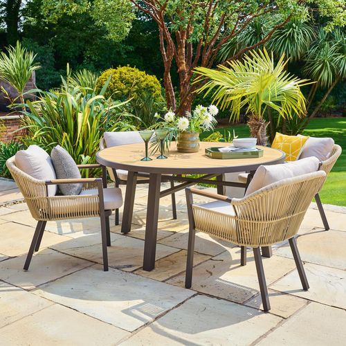 Bali Garden Round Dining Set - 4 Seater - 150cm - 4 Chairs