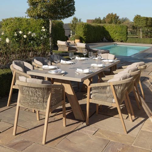 Martinique Garden Dining Set - 8 Seater - 230cm - Light Brown