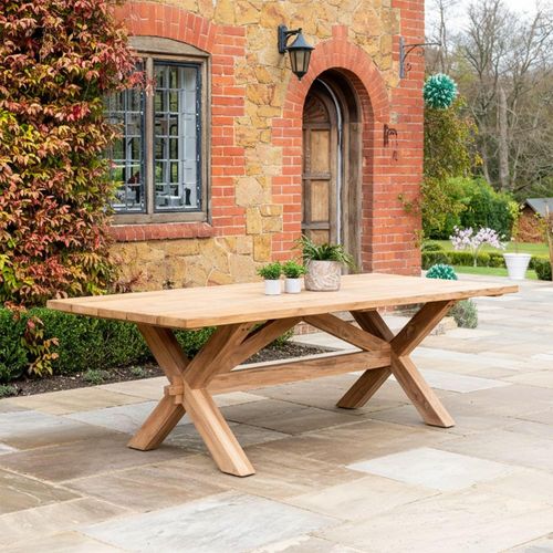 Plank Garden Dining Table - 12 Seater - 300cm - Teak Wood