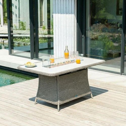 Hazelmere Dining Table - 6 Seater -  165cm - Firepit Table - Garden - Grey Weave