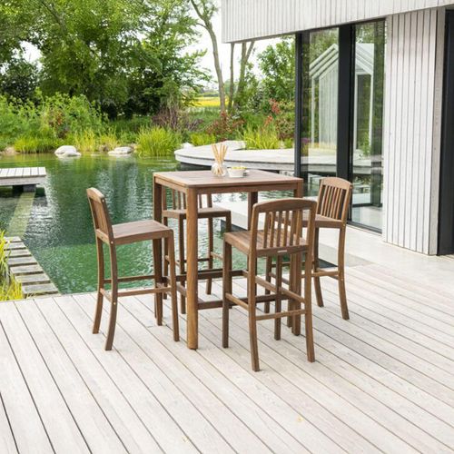 Bolney Square Bar Table - Garden - Acacia Wood