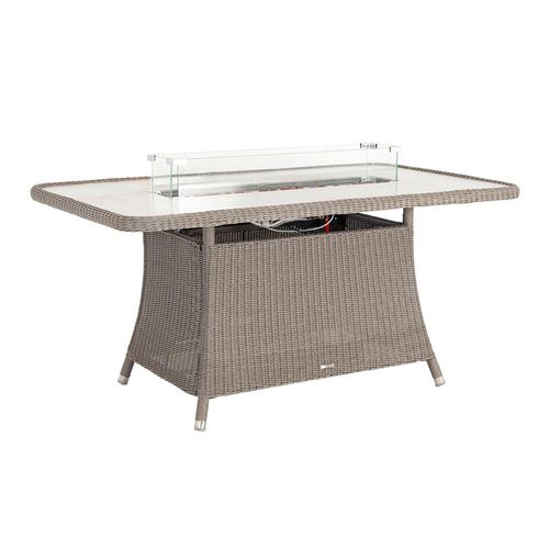 Hazelmere Dining Table - 6 Seater -  165cm - Firepit Table - Garden - Grey Weave