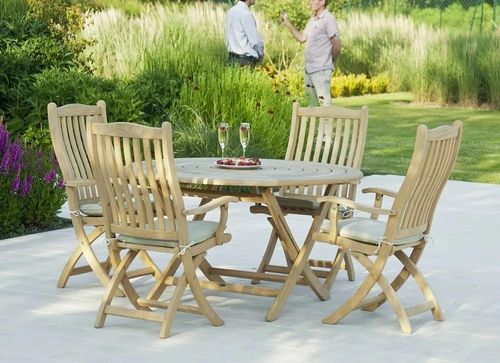 Roble Garden Bengal Folding Dining Table - 4 Seater - 130cm