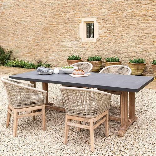 Burcot Outdoor Dining Table Large Slate Grey