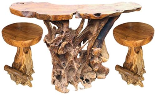 Teak Root Slab Bar Table - Large