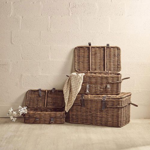 Argento Storage Basket - Set of 3 - Brown Rattan