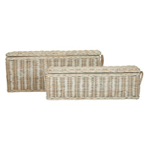 Argento Storage Basket - Set of 2 - Whitewash Rattan