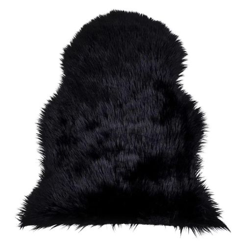 Throw - 50cm - Faux Lambskin - Black