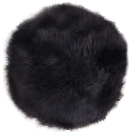 Round Seat Cushion - Lambskin - Black
