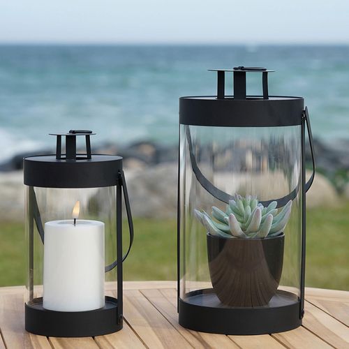 Bondi Lantern - Black Steel - Set of 2