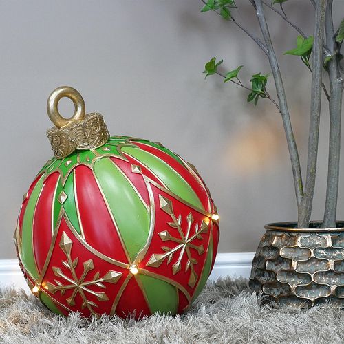 Christmas Bauble - Red and Green - Resin