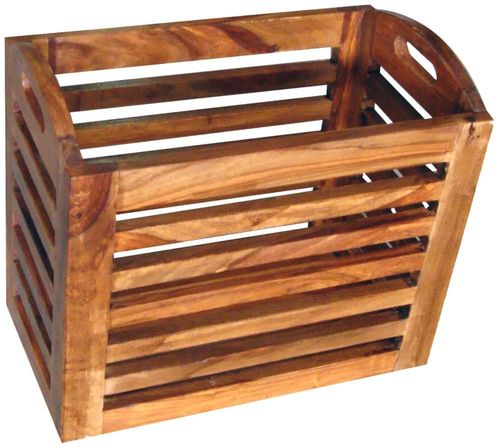 Cube Solid Sheesham Wood Basket