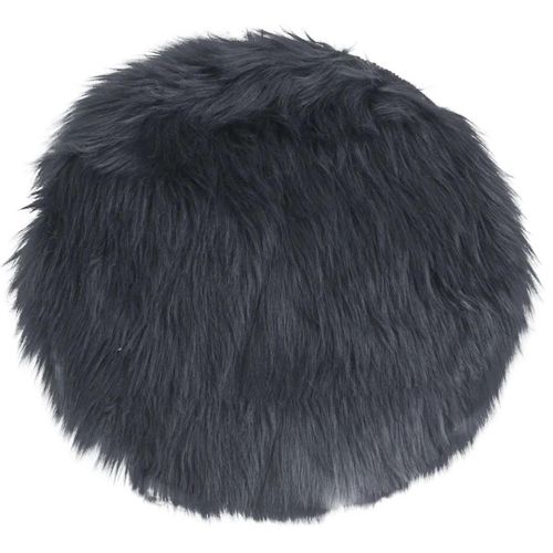 Round Seat Cushion - Faux Lambskin - Grey