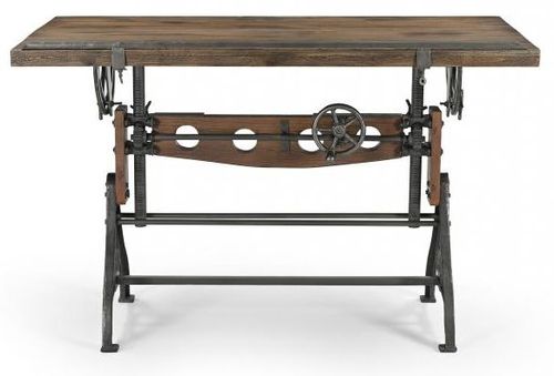 Gulmarg Adjustable Recylced Teak and Metal Drafting Table