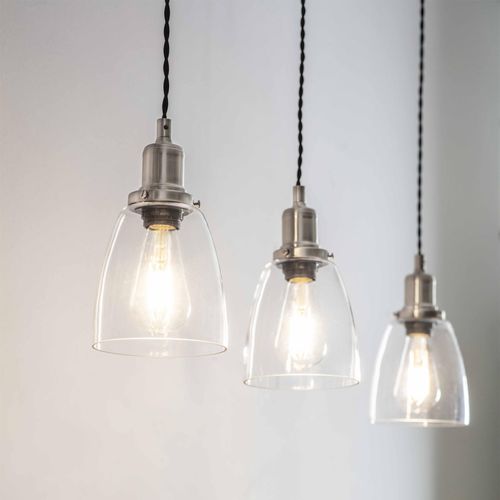Hoxton Domed Pendant Light Trio Satin Nickel