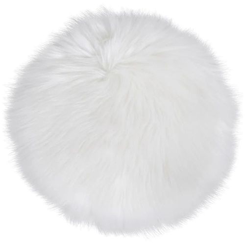 Round Seat Cushion - Faux Lambskin - Ivory