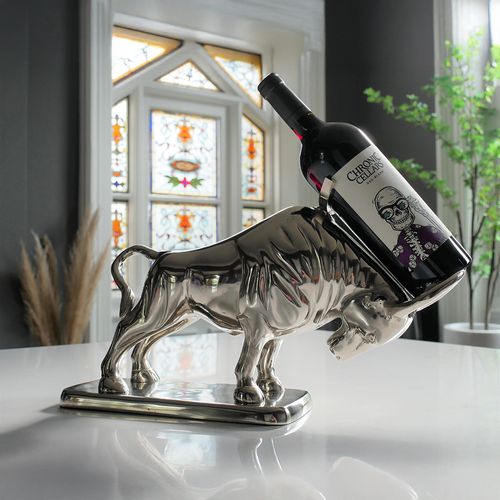 Bull Bottle Holder with Base - Set of 2