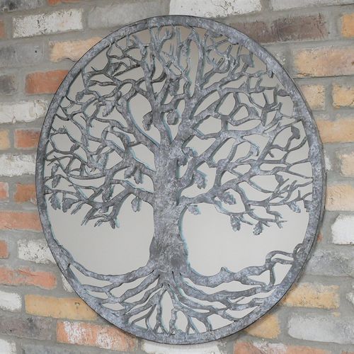 Tree Round Mirror - Metal - Set of 2