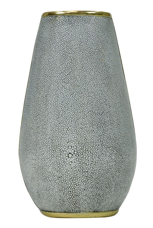 Amara Vase - Shimmering White Faux Shagreen - Large - Set of 2