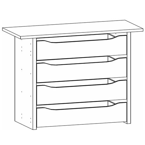 Rauch Orange 112.5cm Width Compartment Interior 4 Drawer For Sliding Wardrobe