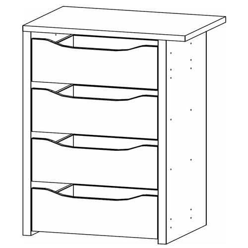 Rauch Orange 67.5cm Width Compartment Interior 4 Drawer For Sliding Wardrobe