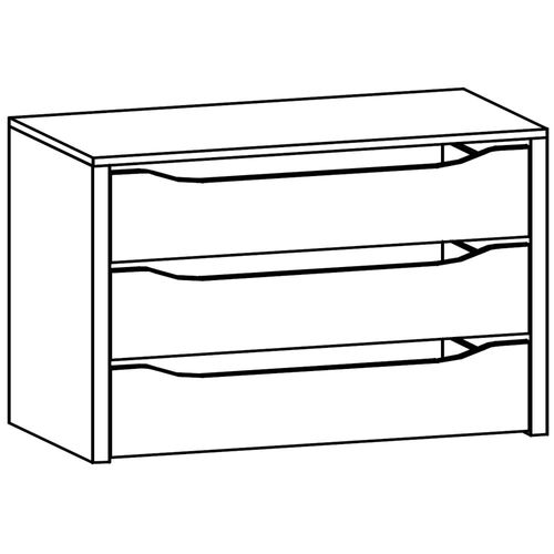 Rauch Orange 90cm Width Compartment Interior 3 Drawer For Sliding Wardrobe