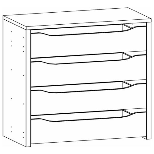 Rauch Orange 90cm Width Compartment Interior 4 Drawer For Sliding Wardrobe