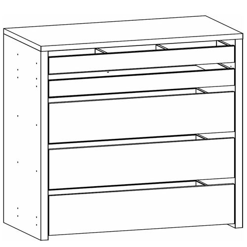 Rauch Orange 90cm Width Compartment Interior 5 Drawer For Sliding Wardrobe