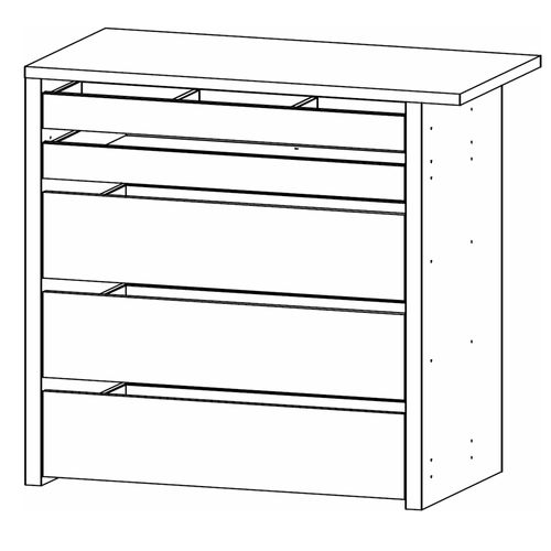 Rauch Orange 90cm Width Compartment Interior Indented 5 Drawer For Sliding Wardrobe