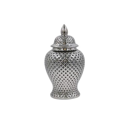 Ginger Jar - Silver Ceramic