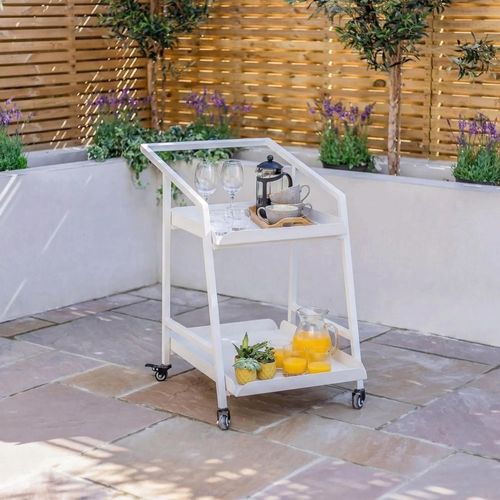 White Aluminium Garden Trolley - 2 Tier