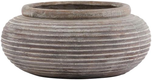 Worcester Brown Ceramic Round Ribbed Planter