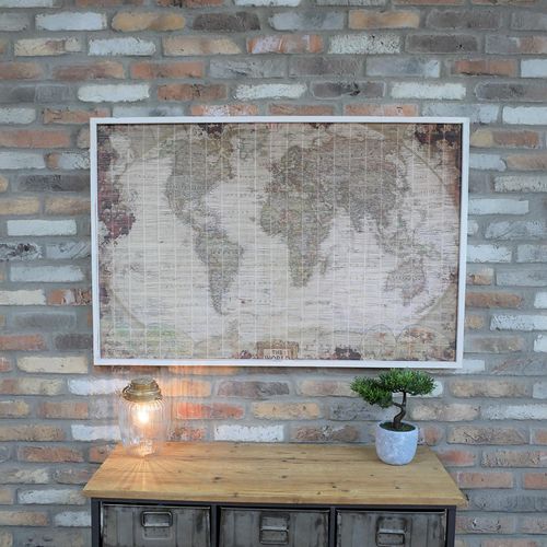 World Map Frame - Set of 2 - Wood