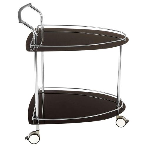 Adam Bar Trolley - Black Glass - 2 Tier